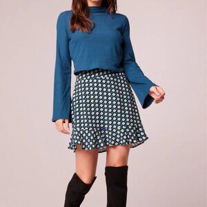 Band Of The Free Collete Teal Diamond Mini Skirt NWT XS